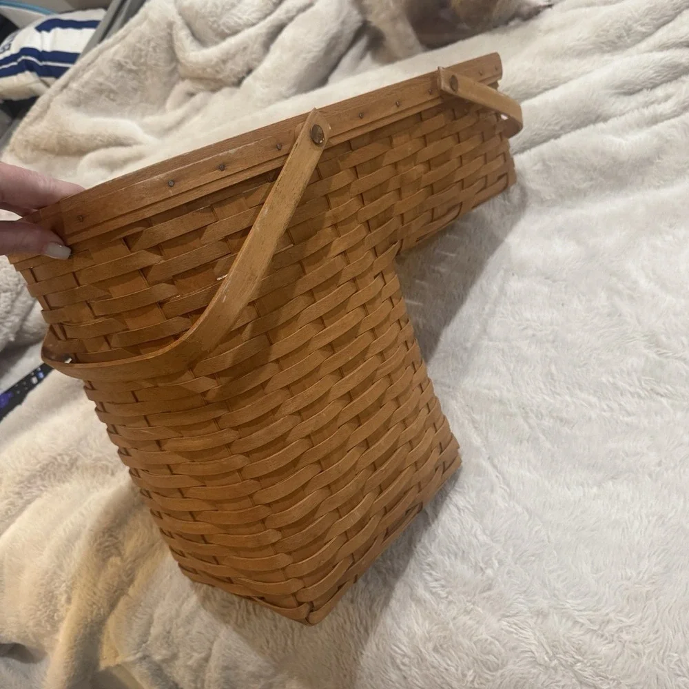Longaberger 1995 Odds & Ends Stair Step It Up Basket 13x19x9 & Protector
